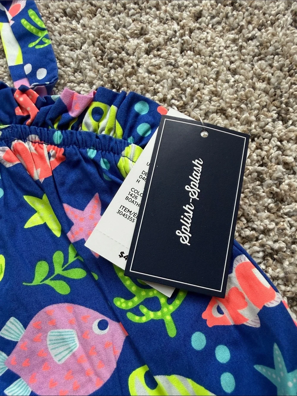 NWT Gymboree Girls' Navy Tropical Fish Splish Splash Ruffle Skirted Dress size 6